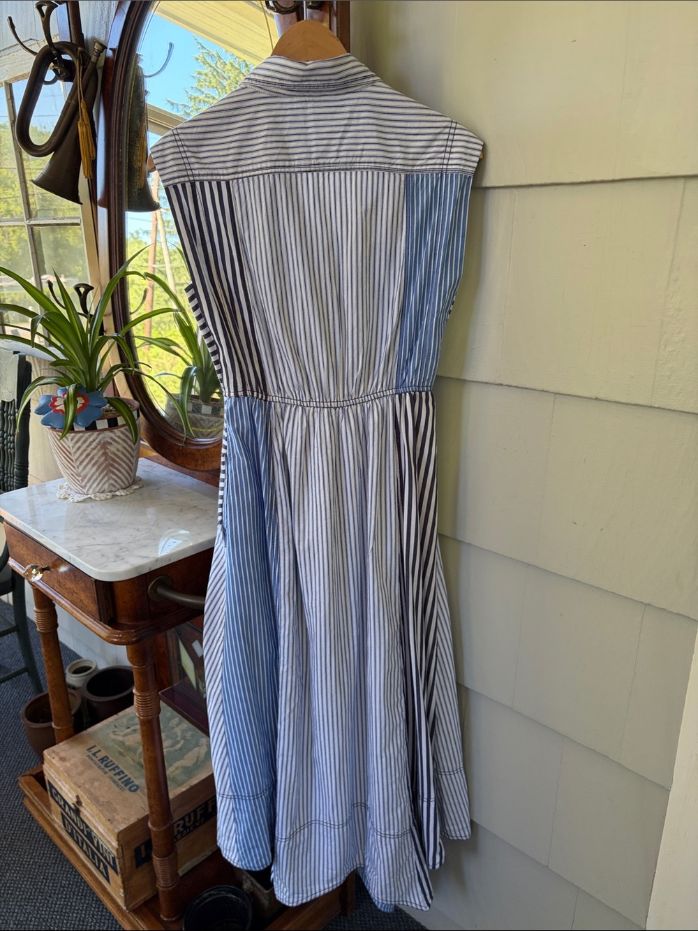 Anthropologie Pilcro Asymmetrical Button-Front Wrap Shirt Sleeveless Dress - Picture 7 of 11